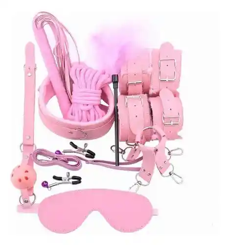 Kit Fetish 10 Piezas Sadomasoquista Rosado