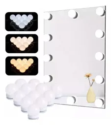 Luces Para Espejo De Maquillaje 10 Focos Bombillos En Serie Led Tocador
