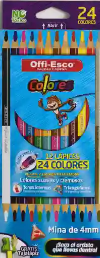 Colores Offi Esco 12 Lapices 24 Colores