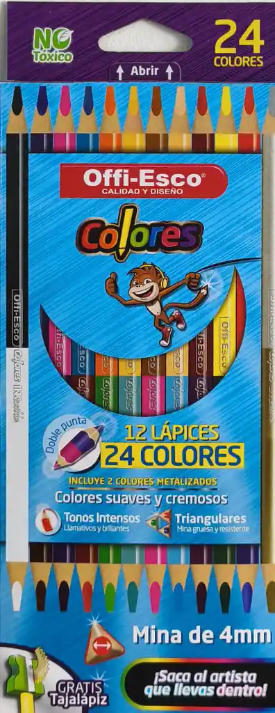 Colores Offi Esco 12 Lapices 24 Colores