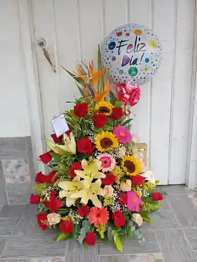 Ramo Variedad De Flor Globo Chocolates