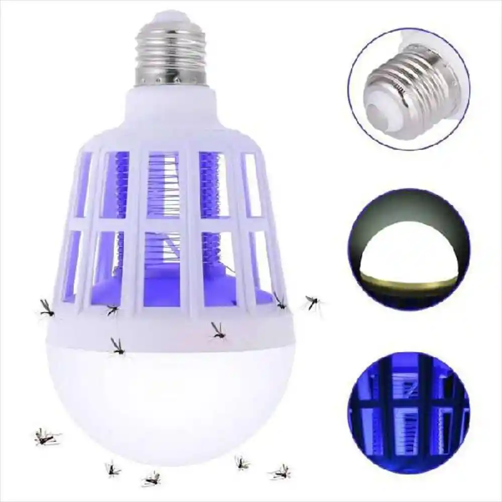 Bombillo Luz Mata Zancudos Antimosquitos Atrapa Insectos