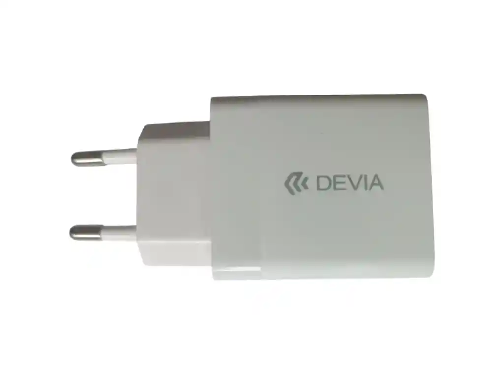 Cargador De Pared Con Entrada Usb Devia En Blanco
