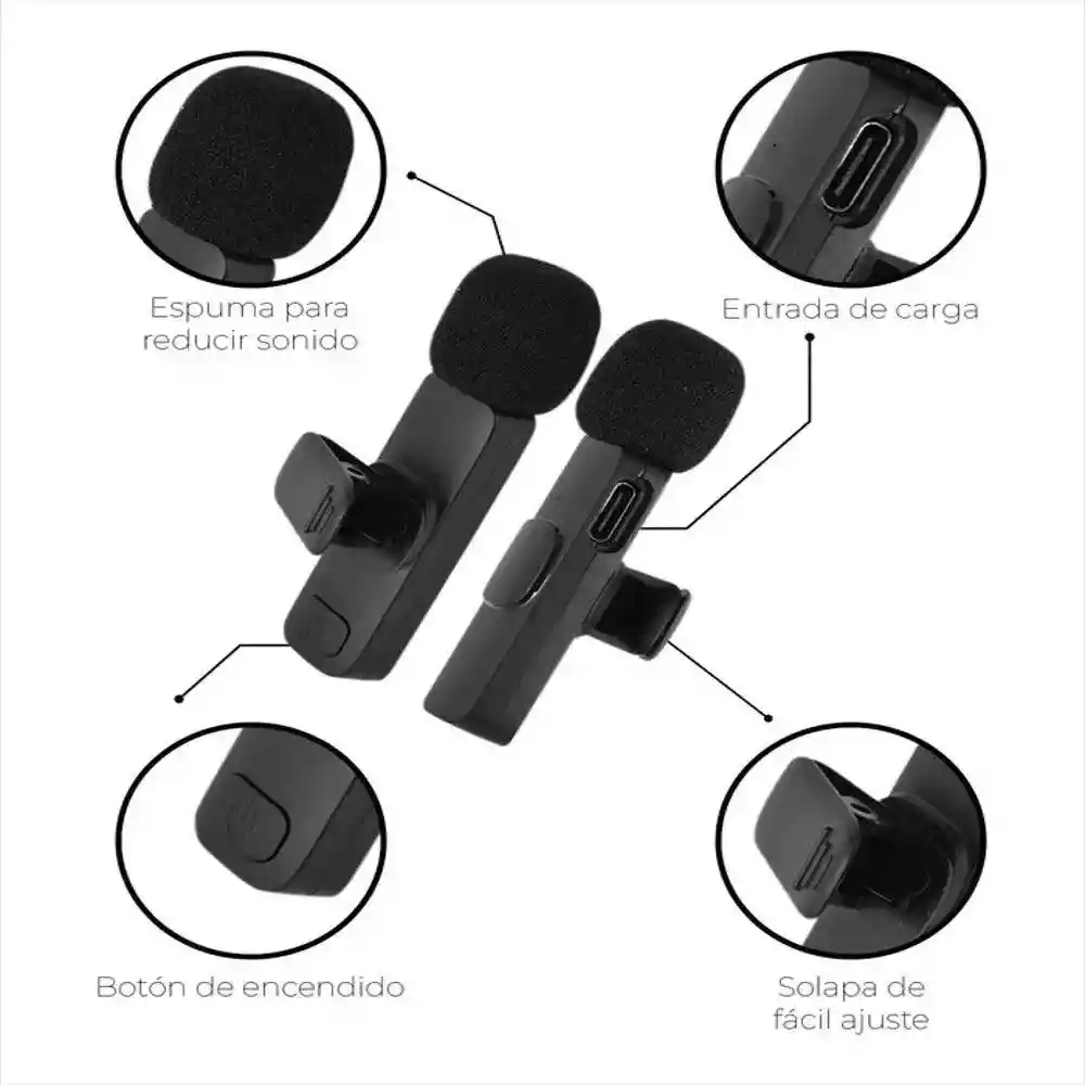Microfono Inalambrico De Solapa K8 Para Iphone O Android Tipo C