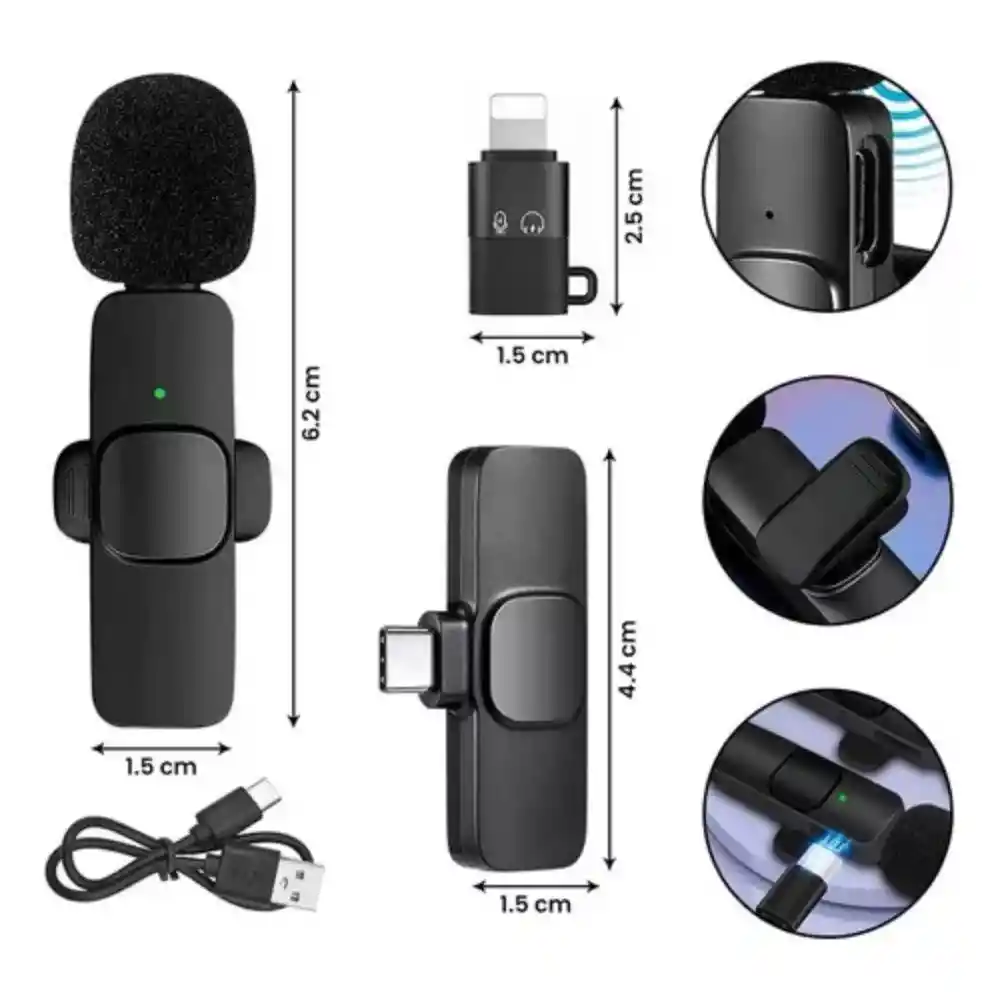 Microfono Inalambrico De Solapa K8 Para Iphone O Android Tipo C