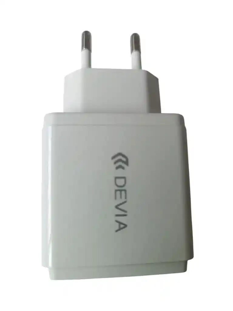 Cargador De Pared Con Entrada Dual Usb, Tipo-c En Blanco