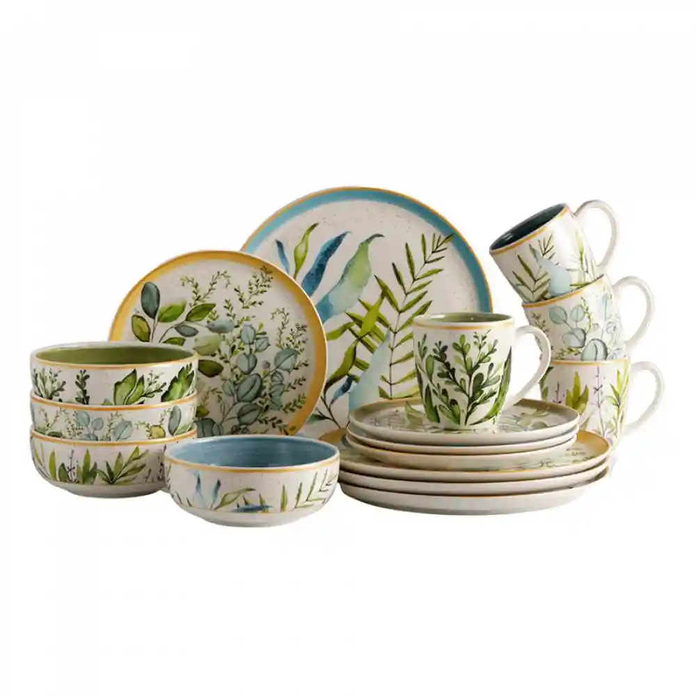 Vajilla Corona Siena Multicolor 16 Pz Ceramica