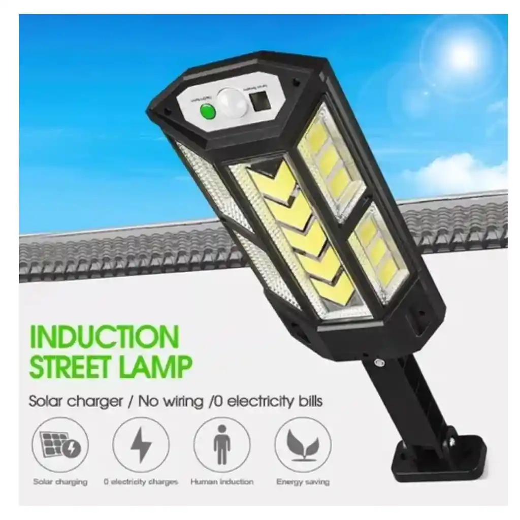 Lampara Para Exterior Solar Led De 40w Con Sensor De Luz