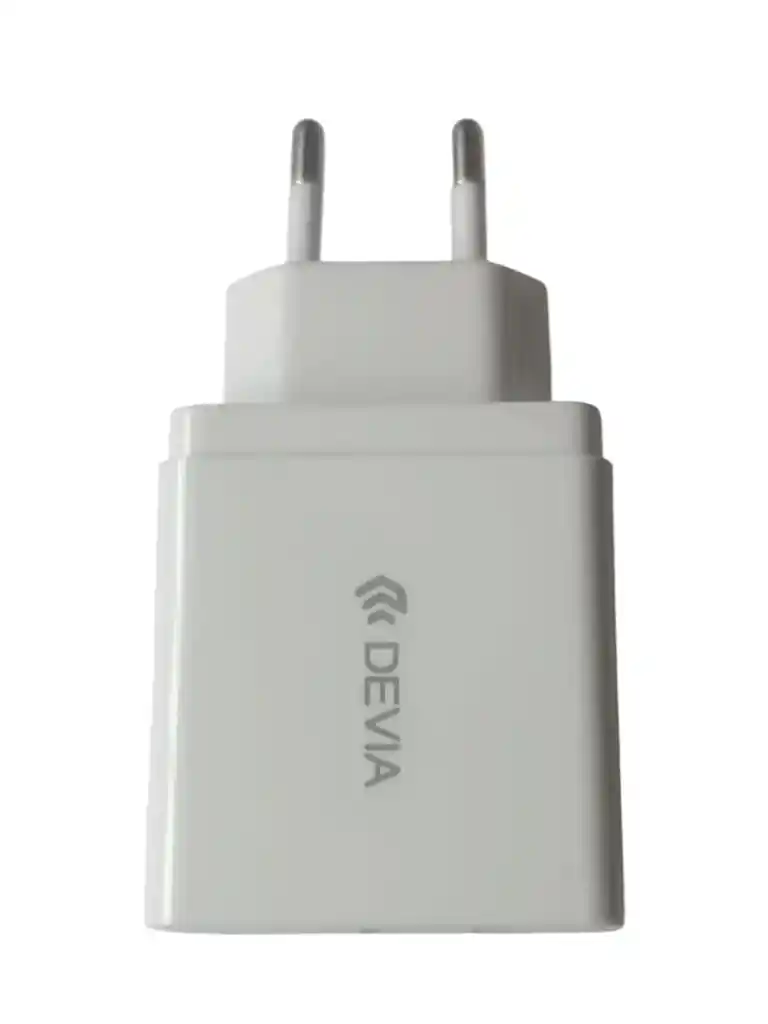 Cargador Para Pared Con 2 Puerto Usb, Tipo-c En Blanco