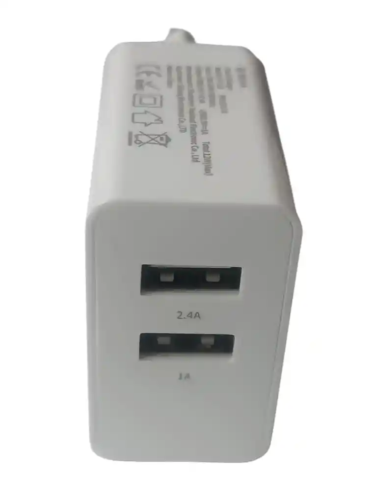Cargador Para Pared Con 2 Puerto Usb, Tipo-c En Blanco