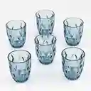 Vaso X 6 Und Qing Ping Guo Azul 279 Ml Vidrio