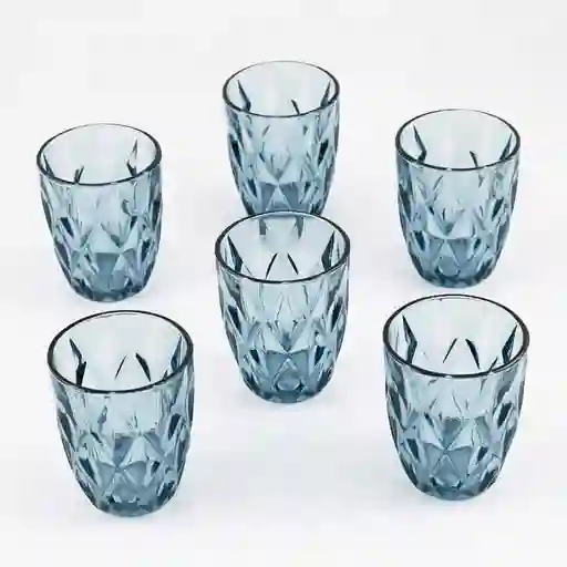 Vaso X 6 Und Qing Ping Guo Azul 279 Ml Vidrio