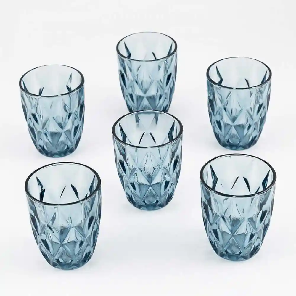 Vaso X 6 Und Qing Ping Guo Azul 279 Ml Vidrio