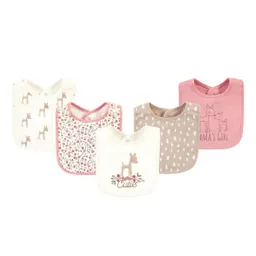 Paquete X5 Baberos Venado Cutie En Algodón Para Bebé, Ajustable Por Botones A Presión, Con Diseños Coloridos Variados, Fácil De Limpiar, Absorbente - Hudson Baby