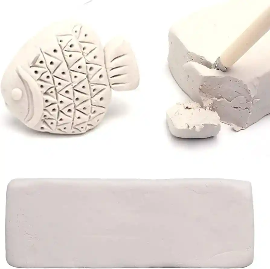 Arcilla Blanca Para Moldear Secado Al Aire 500gr Color Blanco
