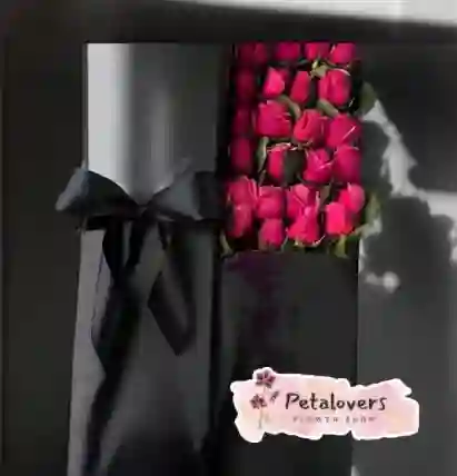 Flores Caja De 24 Rosas Rojas