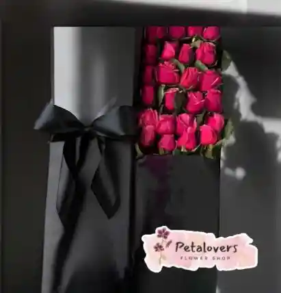 Flores Caja De 24 Rosas Rojas