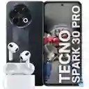 Celular Tecno Spark 30 Pro 256gb 16gb Negro + Obsequio Audífonos Inalambricos