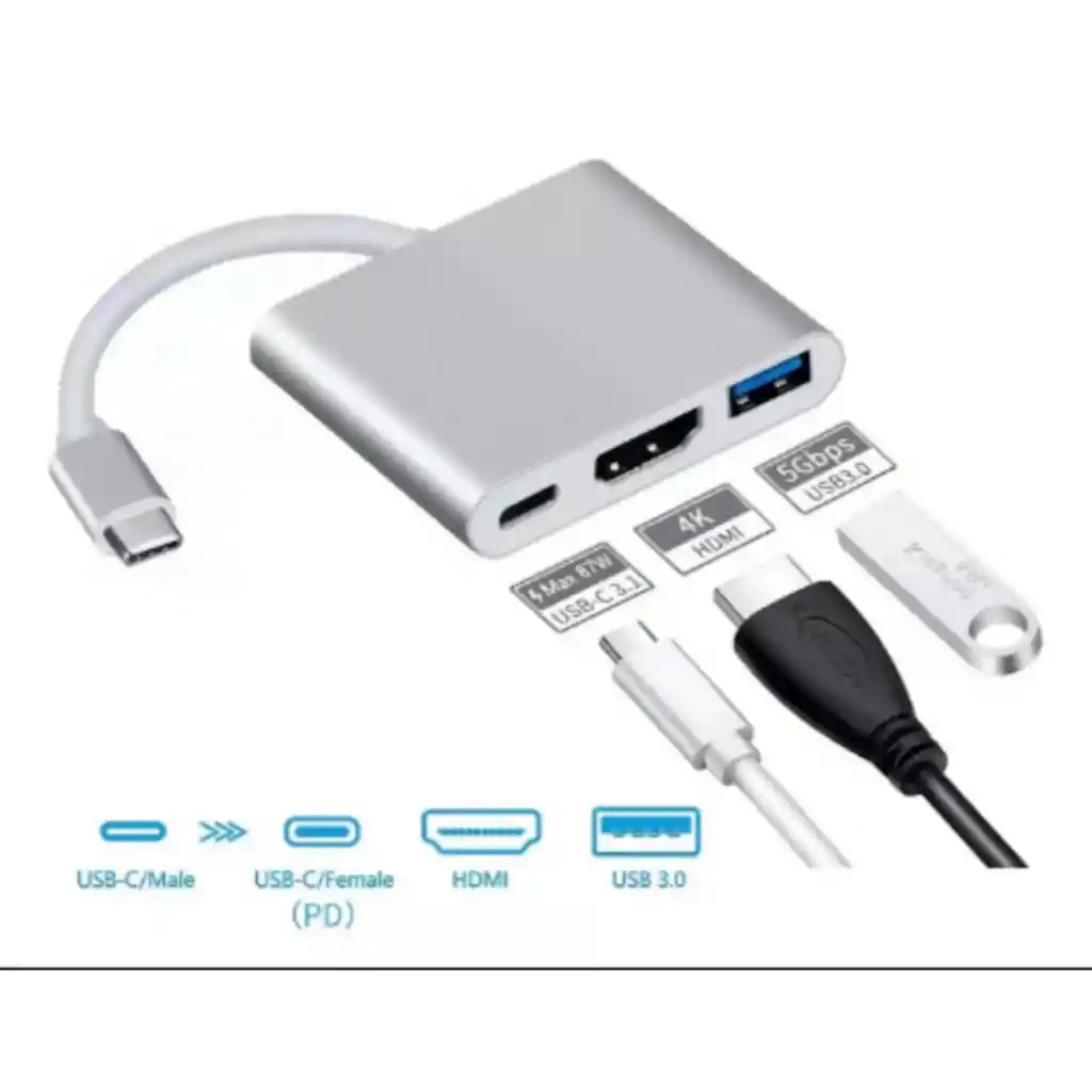 Adaptador Convertidor Usb 3.1 Tipo C A Usb Hdmi Usb-c Hembra