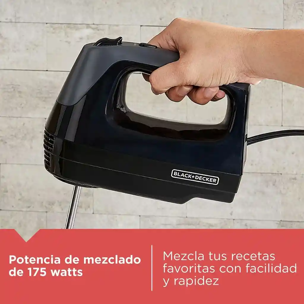 Batidora Black+decker De Mano Liviana Negra 110v/120v