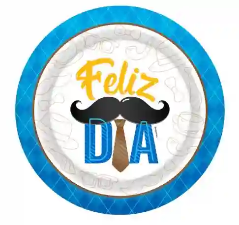 Feliz Dia Plato Carton X 8 Und