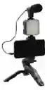 Kit Estabilizador Soporte Celular Luz Led Video Ay49 Rgb