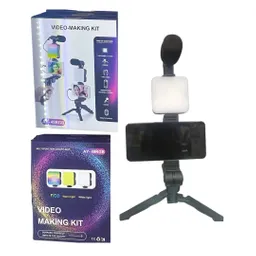 Kit Estabilizador Soporte Celular Luz Led Video Ay49 Rgb