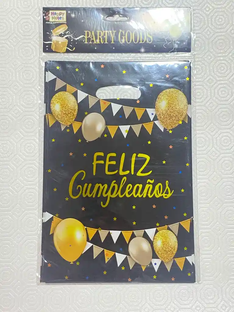Paquete De Bolsa Feliz Cumpleaños 16*24 10 Unidades Negra