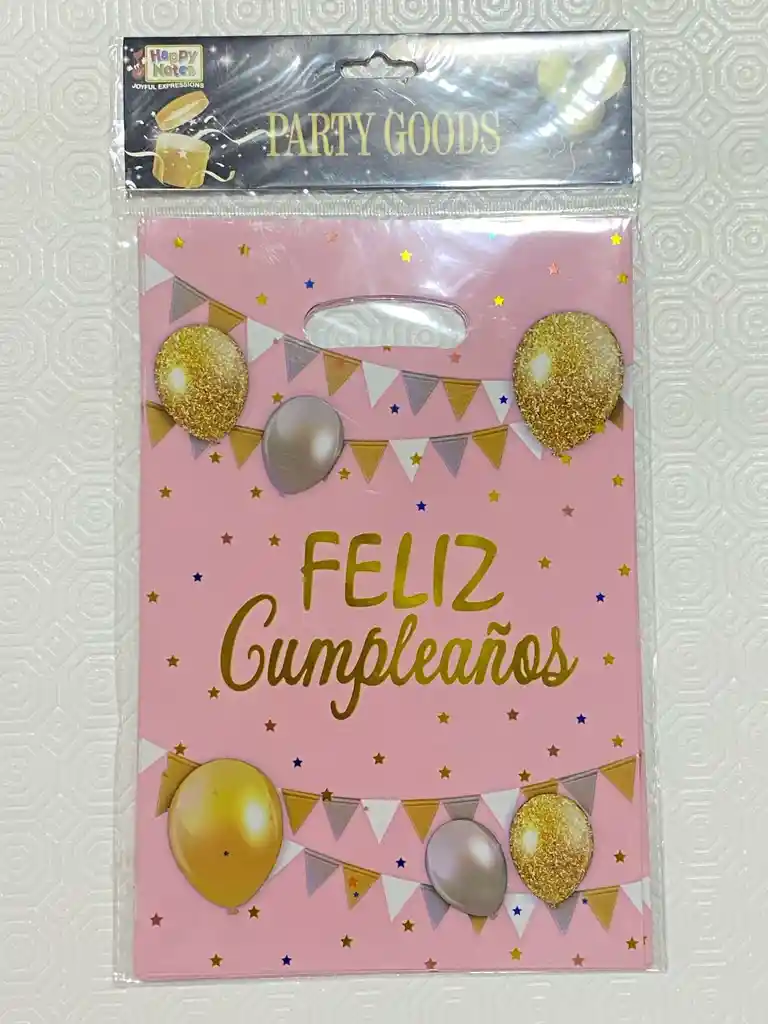 Paquete De Bolsa Feliz Cumpleaños 16*24 10 Unidades Rosa