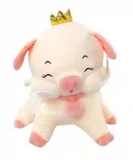 Peluche Cerdito Con Corona Mediano