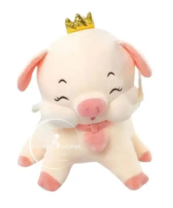 Peluche Cerdito Con Corona Mediano