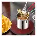 Olla Freidora De Acero Inoxidable + Cesta Coladora 1,2 L