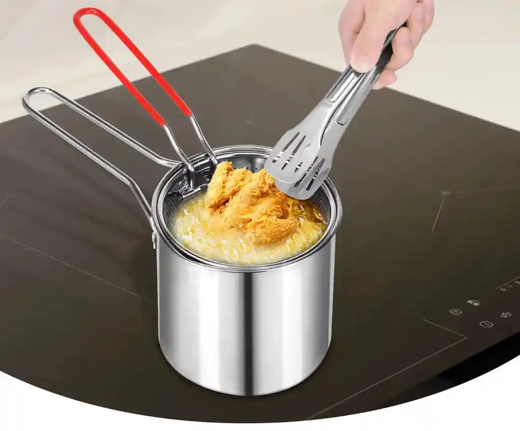 Olla Freidora De Acero Inoxidable + Cesta Coladora 1,2 L