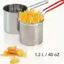 Olla Freidora De Acero Inoxidable + Cesta Coladora 1,2 L
