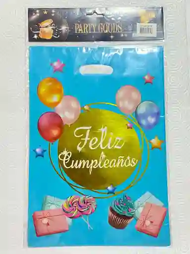 Paquete De Bolsa Feliz Cumpleaños 18*30 10 Unidades Azul