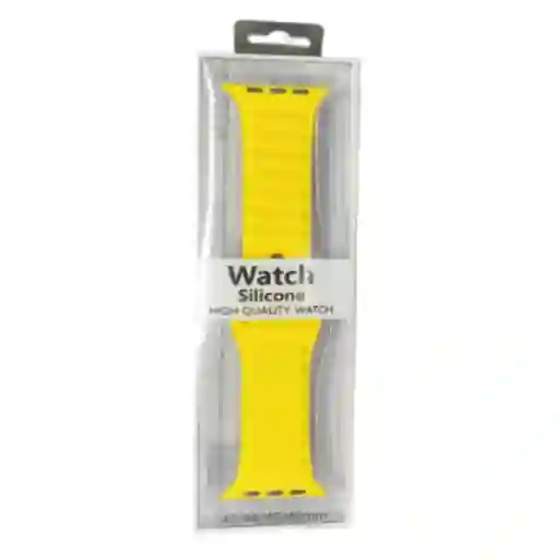 Correa De Silicona Color Amarillo Para Apple Watch – Compatible Con 42/45/49mm