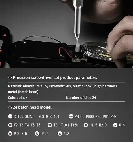 Kit Portatil Destornilladores 24 En 1 Brocas Magneticas S2