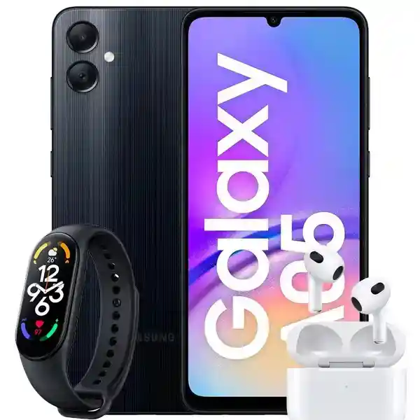 Celular Samsung A05 64gb Negro + Audifonos Inalambricos Y Smart Band
