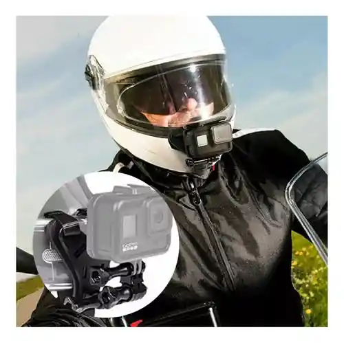 Soporte Holder De Celular Cámara Go Pro Para Casco De Moto