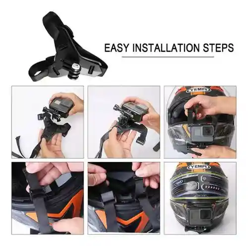 Soporte Holder De Celular Cámara Go Pro Para Casco De Moto
