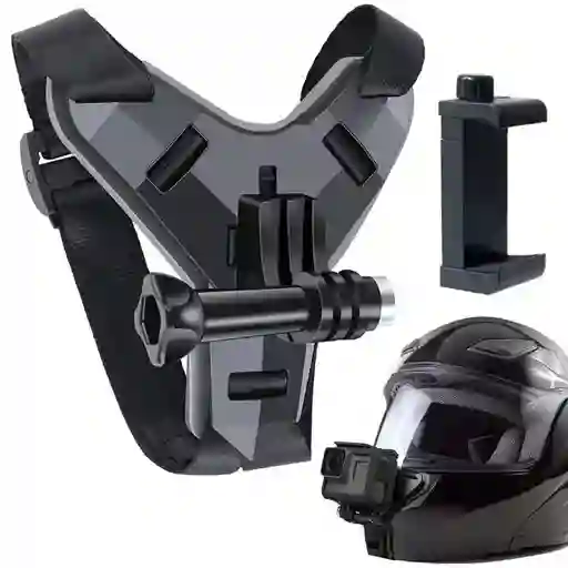 Soporte Holder De Celular Cámara Go Pro Para Casco De Moto