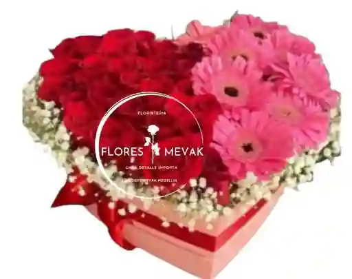 Rosas-gerberas En Corazon