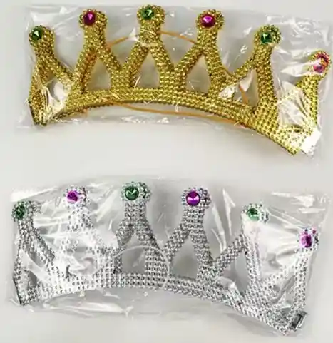 Paquete De Dos Coronas Para Niños Plastica Dorada O Plateada