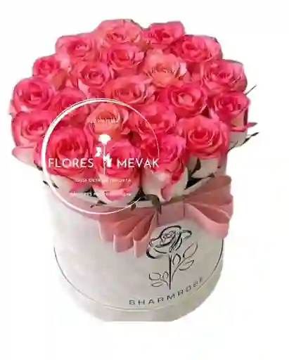 Rosas Rosadas En Caja Cilíndrica