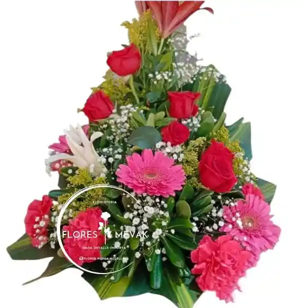 Ramo De Rosas Y Gerberas