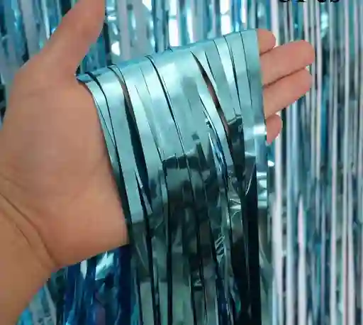 Cortina Metalizada Para Decoración De Fiestas Turquesa