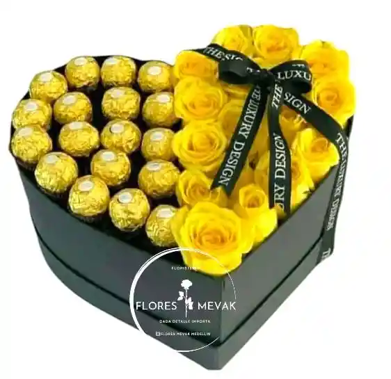 Rosas Ferrero En Corazon