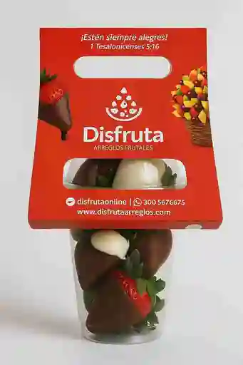 Vaso De 12 Oz Fresas Chocolate
