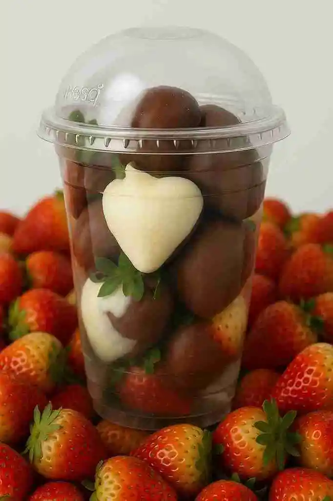 Vaso De 12 Oz Fresas Chocolate