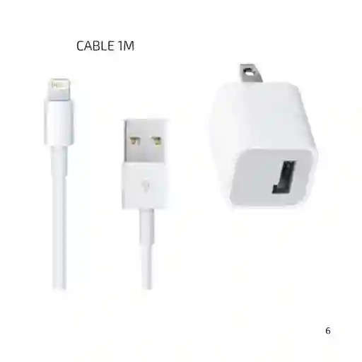 Cargador Iphone 5w + Cable De 1 Metro Lightning To Usb Original